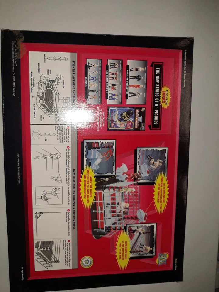 WWF Raw Is War Action Ring & 6 Mini Figures Jakks 1997 NEW WWE Austin Mankind - Image 3 of 4