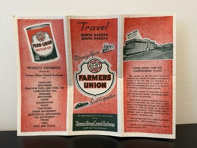 1938 Farmers Union Co-op Road Map: North Dakota Uses Dakota USED