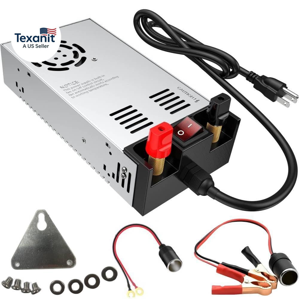 Upgraded 110V to 12V Converter ,New Version with On/Off Switch, AC