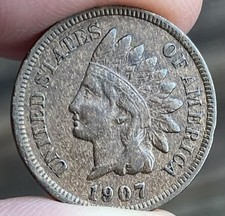 1907 INDIAN HEAD Cent - 1 Penny USA - VERY NICE - FULL LIBERTY - DIAMOND - L74