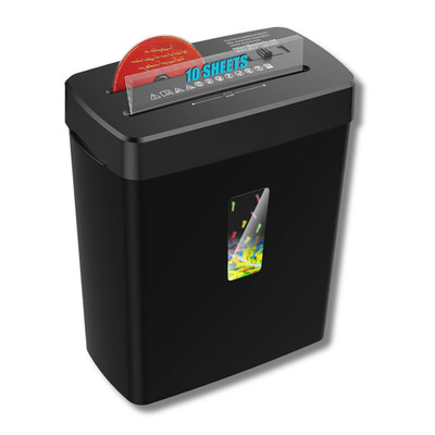 10 Sheet Paper Shredder Cross Cut P-4 Security CD Credit Card Shredder w/ Bin