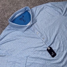 Johnnie-O Polo Shirt Mens O'Malley Performance Geometric Victory Blue XXL NEW