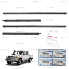 For Toyota Land Cruiser GRJ79 '12 '17 Set 4Dr Inner Door Glass Weatherstrip