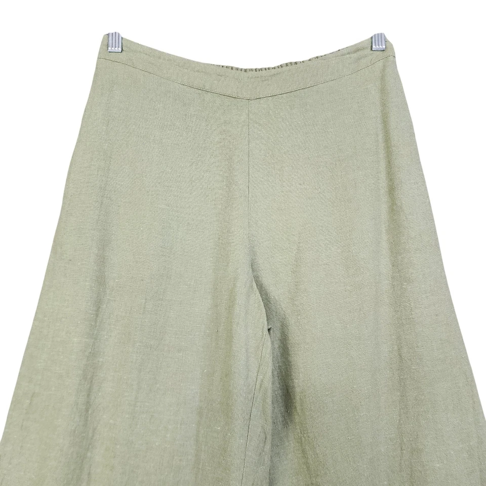 Pantalones Cortos Coldwater Creek Mujer Vintage Pierna Ancha Talla Pequeña Lino Verde Foto 2 de 4