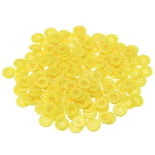 160pcs Resin Sewing Buttons 5/8" Round Flat 4-Hole Craft Buttons, Yellow