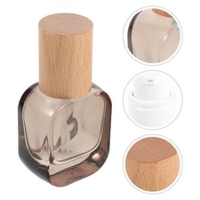 3pcs Glass Pump Bottle - Skin Care Dispenser Bottles with Wooden Lid - 20ml