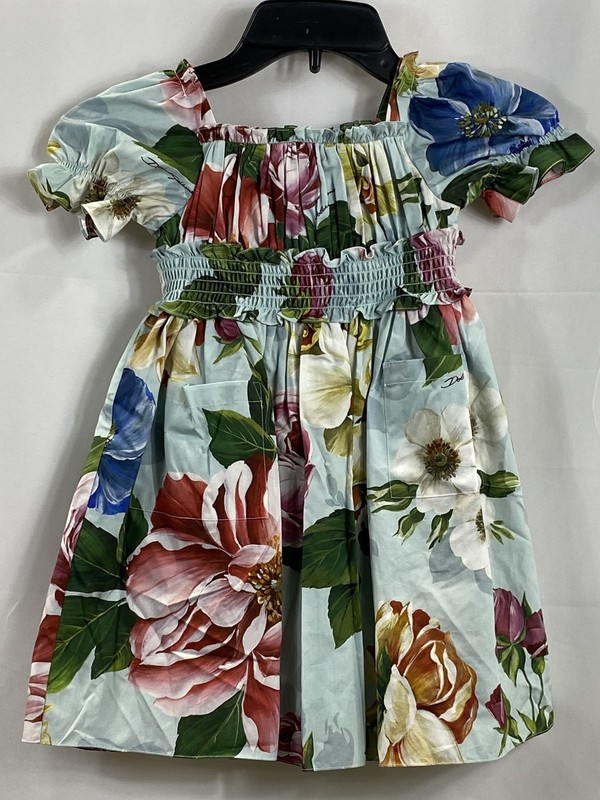 Dolce & Gabbana Baby Girls' Camellia Print Dress & Bloomer Set Blue 18-24M