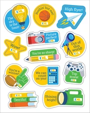 IXL 72 Superstar Shout-Outs Stickers for Kids, 6 Sheets of Stars, School Supplie