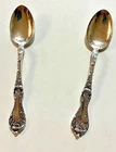 2 Les Cinq Fleurs Sterling Reed & Barton demitasse spoons 4-1/4"