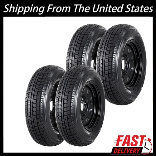 Set of 4 Trailer Tire on Black Modular Rim ST205/75D15 LRC 5 Lug Wheel 5x4.5 US
