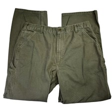 Carhartt B11-MOS Men 38x32 Moss Green Loose Original Fit Canvas Carpenter Pants