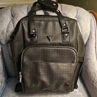 Guess Designer Lottie Diaper Bag Backpack Large Dark Gray and Black