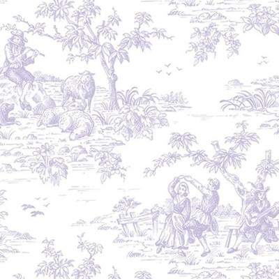 Country Toile Wallpaper - CG28879 from Rose Garden book by Norwall - Lavender