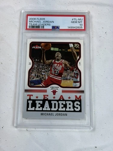 MICHAEL JORDAN 2006-07 FLEER #TL-MJ. TEAM LEADERS INSERT. PSA 10 GEM MINT! 📈🐐