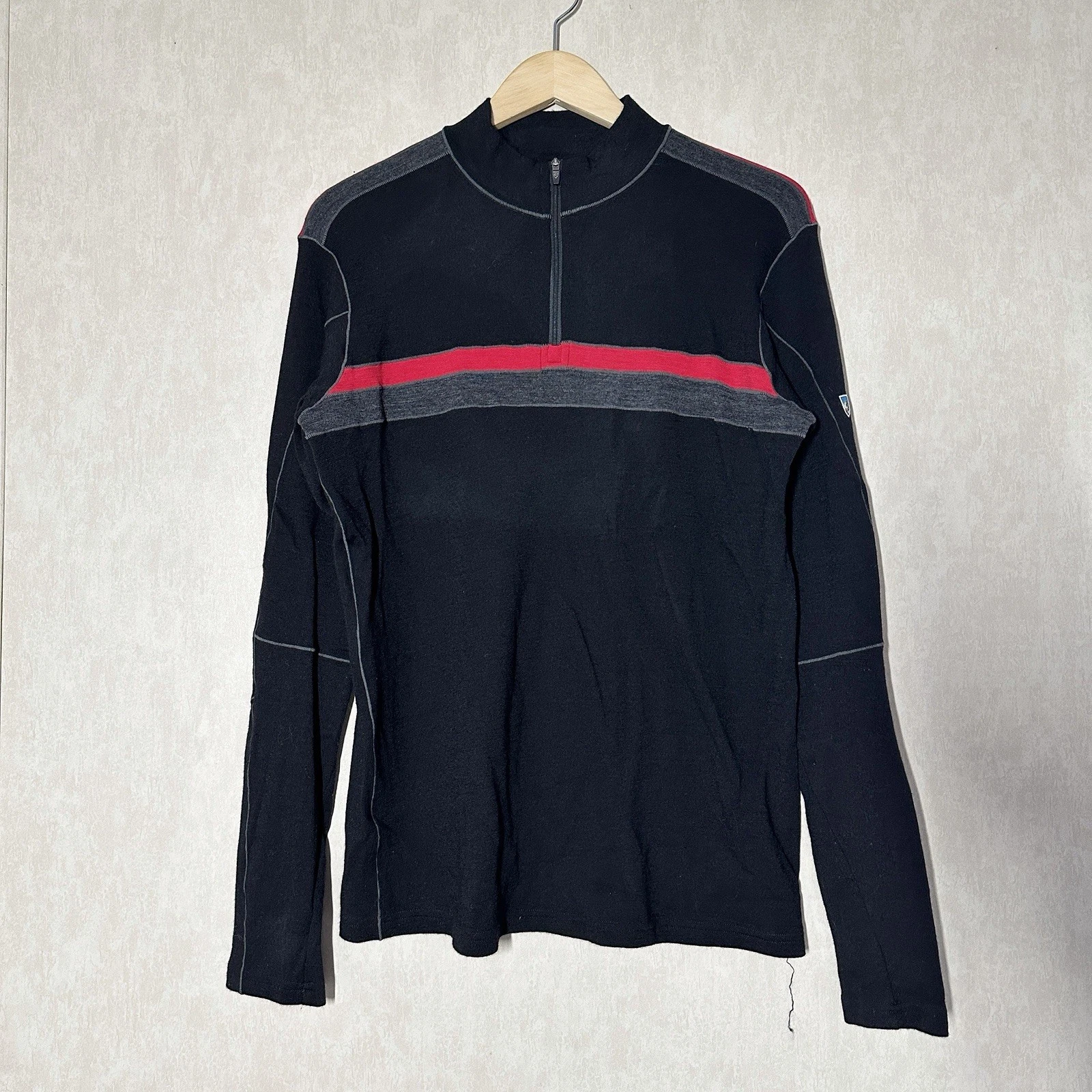 Kuhl Men’s Downhill Racr Merino Wool 1/4 Zip Sweater Longsleeve Base Layer M