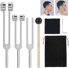 Tuning Forks for Healing Set, Includes 128Hz, 256Hz, 512Hz Tuning Forks with ...