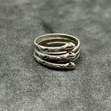 925 Sterling Triple Snake Ring 11.1mm Sz 4.5 - 2.4g
