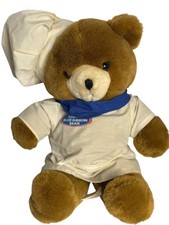 VTG Schmidt's Blue Ribbon Teddy Bear Plush White Chef Uniform 13" Toy 90s