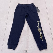 Tommy Hilfiger Pants Girls 6 Blue Fleece Sweatpants Jogger Logo Elastic Waist
