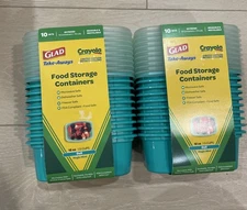 Lot Of 2 Glad Crayola Take-Away 12 Oz / 1.5 Cup Deli Snack Containers 10 Sets Ea