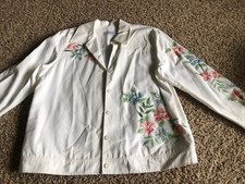 Alfred Dunner size 14 blazer jacket with flowers beads spring