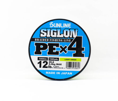 Sunline P.E Line X4 Siglon 1800M P.E 0.8 12LB Lime Green (0857)-