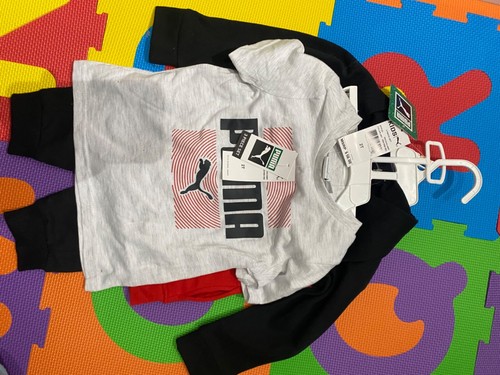 Puma infant Boy Active Charcoal Jogging Set Size 24 Months 3 piece set - Picture 2 of 4