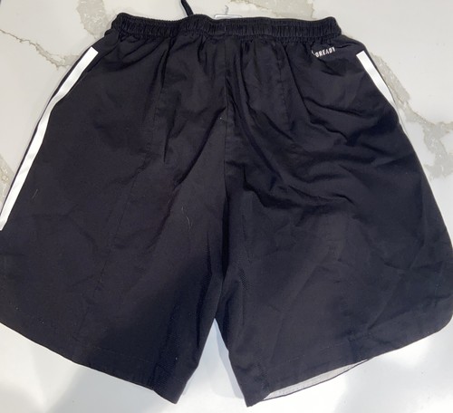 ADIDAS Boy's 'AEROREADY' Black White Stripe Soccer SHORTS Youth Large 13/14 - Picture 7 of 8