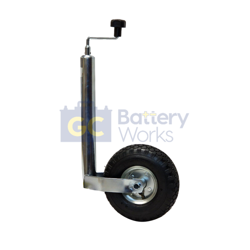 Jockey Wheel W/ Twin Balloon Tyre - Telescopic 48mm Tube Trailer Stand Max Load - Foto 2