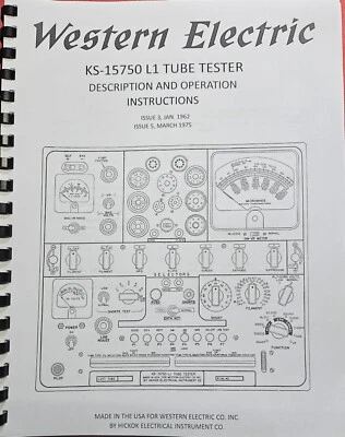 WESTERN ELECTRIC Western-Electric KS-15750-L1 Manual w/clear Schematic, Calibration Instr.