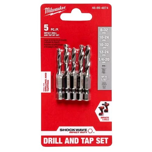 MilwaukeeSHOCKWAVE SAE Steel Drill Tap Set (5-Piece)