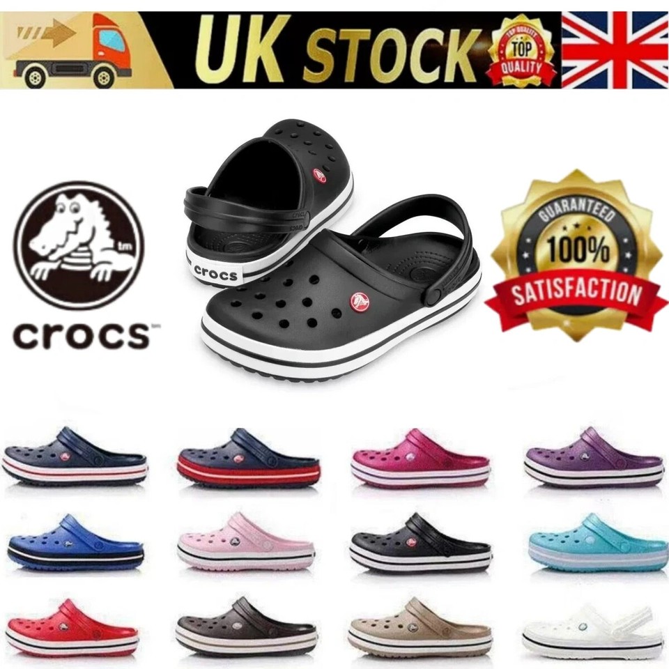 Nuevas Sandalias de Playa Crocs Unisex Crocband Hombres Mujeres 13 Colores Adultos Talla-Reino Unido