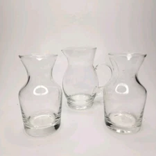 Two Libbey 3oz Cocktail Decanter/ Carafe /Bud Vase With 3oz Pitcher -Lot of 3 