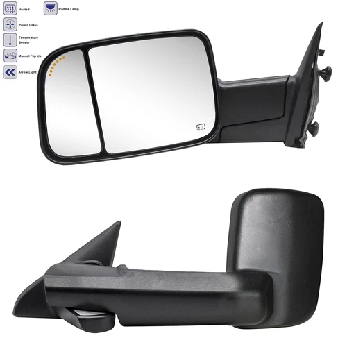 Pair Tow Mirrors For 2019 2020 2021 Dodge Ram 1500 Classic Power Heated Sensor