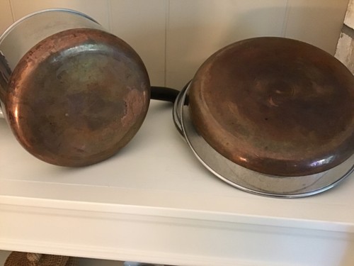 Revere Ware Copper Bottom 3 Qt Pot and 10 Frying Pan with Lids - Picture 4 of 4