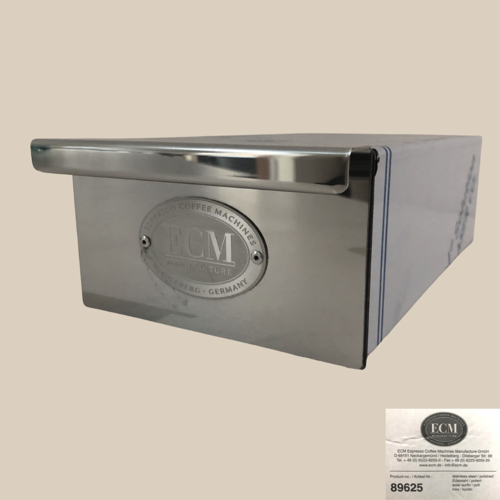 ECM Kleine Sudschublade Slim für Kaffeesatz aus Edelstahl