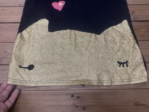 Camiseta tsumori chisato “gatos” talla 2 para mujer Top negra dorada Issey Miyake - Imagen 4 de 6