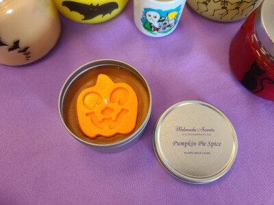 6 oz Pumpkin Pie Spice ''Jack o'Lantern'' Embed Candle by Melmade Scents