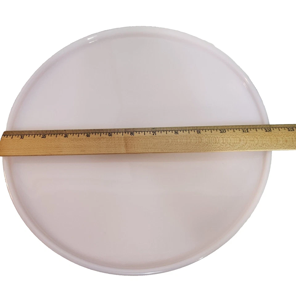 Mosser Grande Leche Vidrio Pedestal Pastel Plato Soporte Corona Toscana Rosa BRIDGERTON Foto 3 de 4