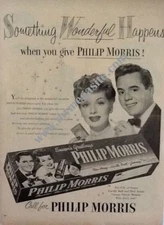 LUCILLE BALL AND DESI ARNAZ "PHILIP MORRIS" MAGAZINE AD
