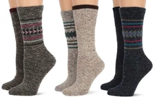 2 Pair Wise Blend Womens Wool Casual Aztec Fashion Pattern Crew Boot Socks