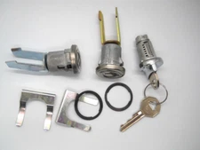 55 56 57 Chevy Ignition cylinder Door Lock  Set keys ribbed lock caps