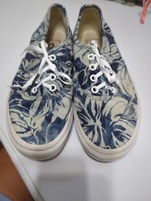 Vans Unisex Blue Floral Pattern Sneakers Off The Wall Mens Sz 6, Womens Sz 7.5