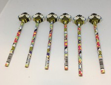 Bumblebee Pencils With Matching Eraser Toppers - 6 Pieces