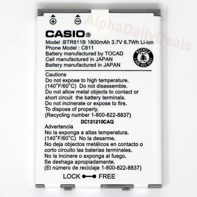 Genuine OEM Casio Replacement Battery BTR811B for Casio G'zOne Commando 4G C811