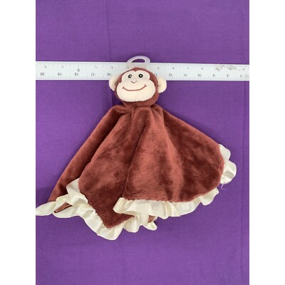 Nookums Monkey Brown Cream Silky Minky FLAWED Security Blanket Lovie
