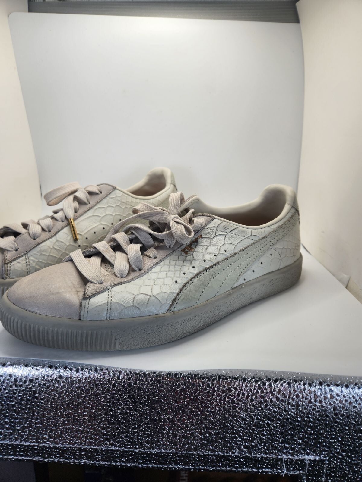 SAOLA Scarpe da uomo Puma taglia 10 firma Clyde suola in gomma da ghiaccio in pelle