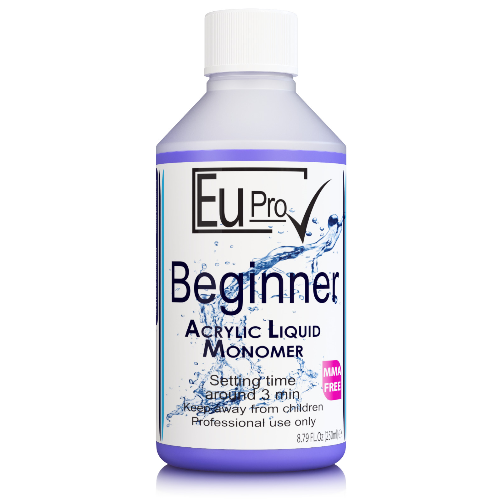 250ml Acrylic Liquid Monomer Slow Setting Beginner False Nails, Requires Powder