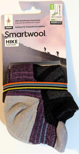 SMARTWOOL HIKE LIGHT CUSHION LOW ANKLE GRAY SOCKS MEDIUM WOMEN 7-9.5, MEN 6-8.5