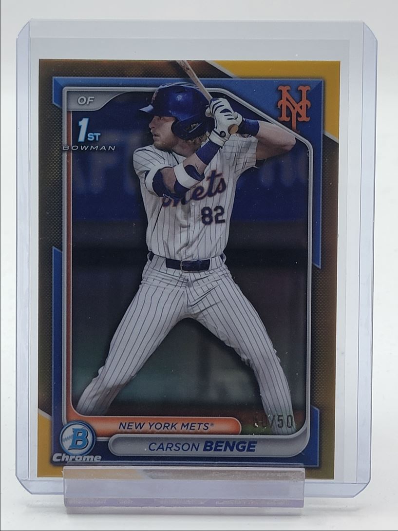 CARSON BENGE 2024 BOWMAN CHROME DRAFT 1ST GOLD REFRACTOR /50 Q3573